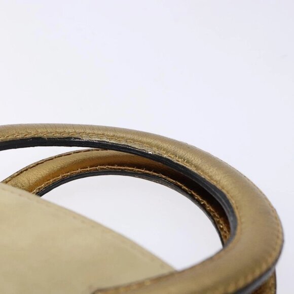 Salvatore Ferragamo Hand Bag Suede Beige Gold Auth 134611 - Picture 9 of 16